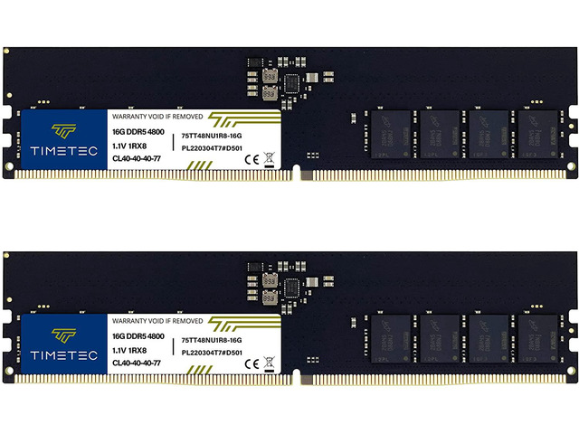 Timetec 32GB (2x16GB) DDR5-4800 (75TT48NU1R8-16GK2)