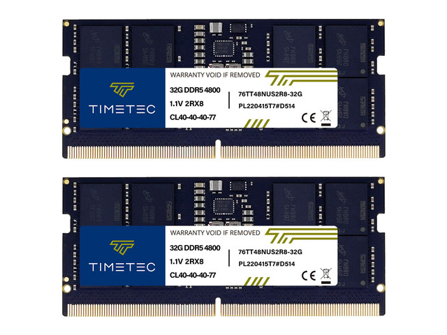 Timetec 64GB (2x32GB) DDR5-4800 SO-DIMM (76TT48NUS2R8-32GK2)