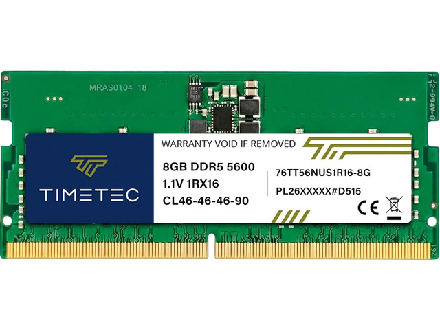 Timetec 8GB DDR5-5600 CL46 SO-DIMM (76TT56NUS1R16-8G)