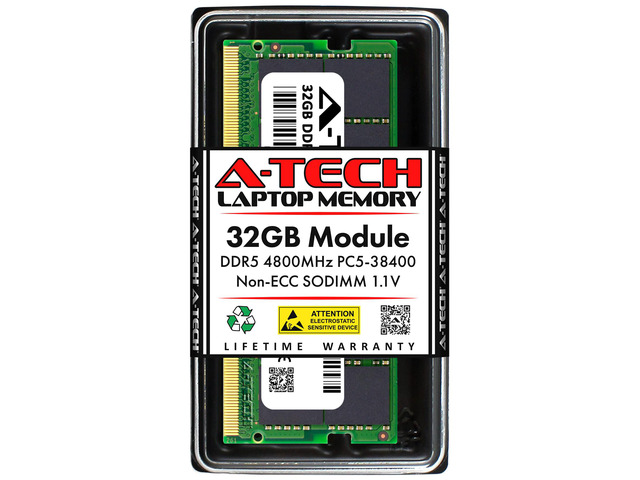 A-Tech DDR5 Laptop Memory RAM 32GB DDR5-4800 CL40 SO-DIMM