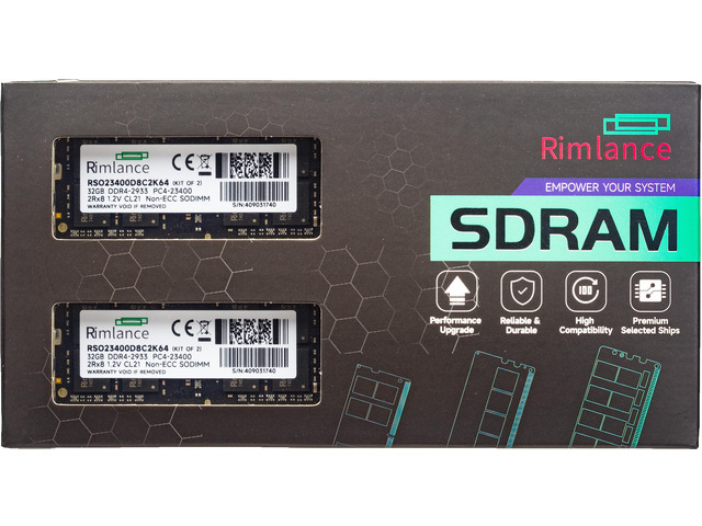 RIMLANCE 1.2V 64GB (2x32GB) DDR4-2933 CL21 SO-DIMM (B0D7LZVPVN)