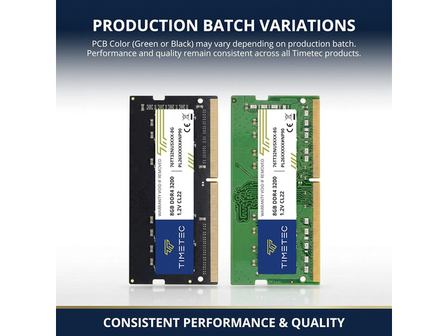 Timetec 16GB (2x8GB) DDR4-3200 CL22 SO-DIMM (76TT32NUS1R8-8GK2), picture 2