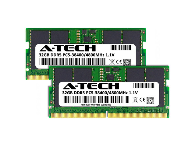 A-Tech DDR5 Laptop Memory RAM 64GB (2x32GB) DDR5-4800 CL40 SO-DIMM, picture 2