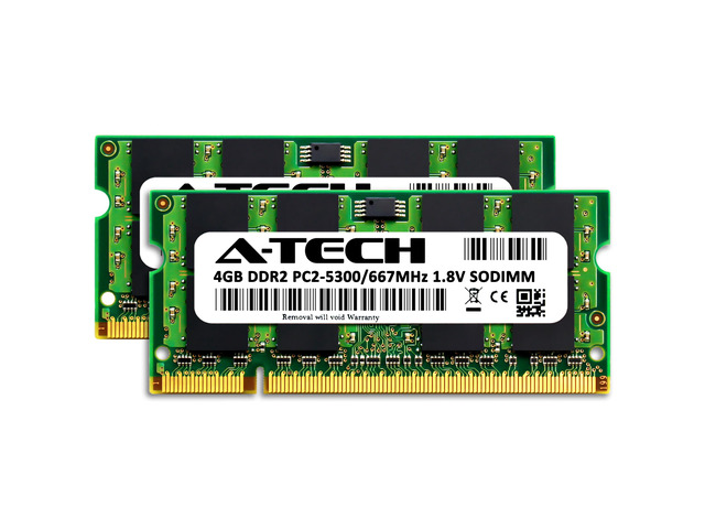 A-Tech DDR2 Laptop Memory RAM 8GB (2x4GB) DDR2-667 CL5 SO-DIMM, picture 2