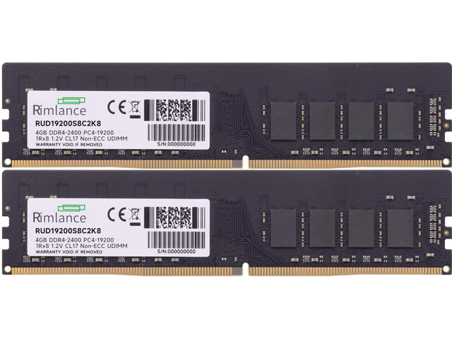 RIMLANCE 1.2V 8GB (2x4GB) DDR4-2400 CL17 1Rx8, picture 2