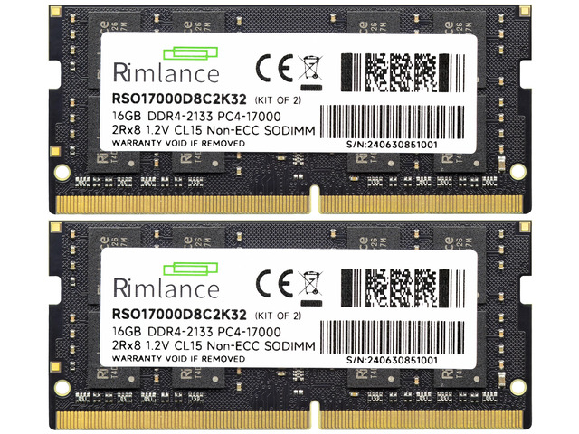 RIMLANCE 1.2V 32GB (2x16GB) DDR4-2133 CL15 SO-DIMM (B0D7LQP8YJ), picture 2