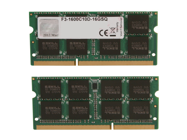 G.SKILL Standard 16GB (2x8GB) DDR3-1600 CL10 SO-DIMM, picture 2
