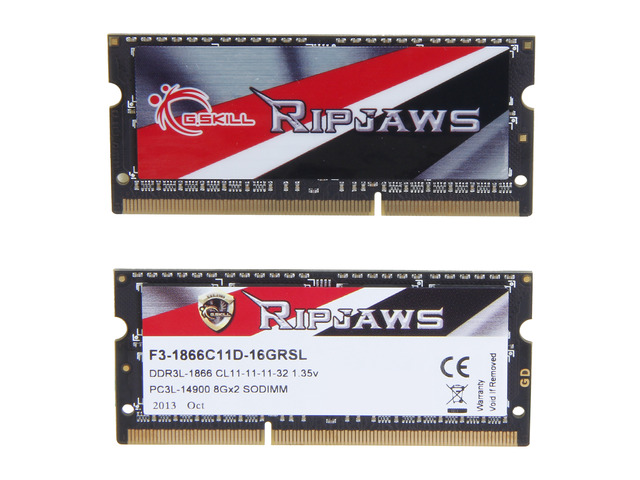 G.SKILL Ripjaws 16GB (2x8GB) DDR3-1866 CL11 SO-DIMM, picture 2