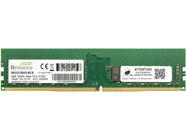 RIMLANCE 1.2V 8GB DDR4-2666 CL19 ECC UDIMM, picture 2
