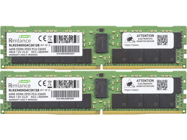 RIMLANCE 1.2V 128GB (2x64GB) DDR4-2933 CL21 ECC LRDIMM, picture 2