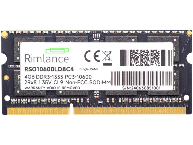 RIMLANCE 1.35V 4GB DDR3-1333 SO-DIMM, picture 2