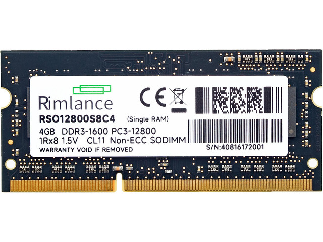 RIMLANCE 1.5V 4GB DDR3-1600 CL11 SO-DIMM, picture 2