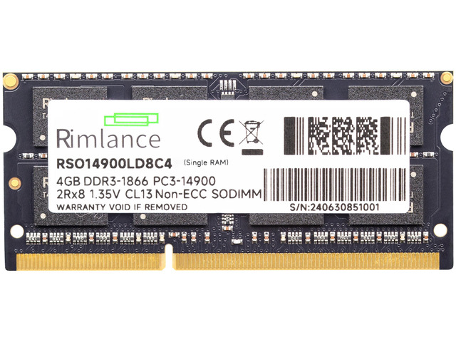 RIMLANCE 1.35V 4GB DDR3-1866 2Rx8 SO-DIMM, picture 2