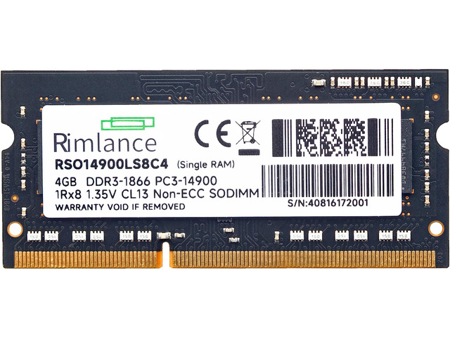 RIMLANCE 1.35V 4GB DDR3-1866 1Rx8 SO-DIMM, picture 2