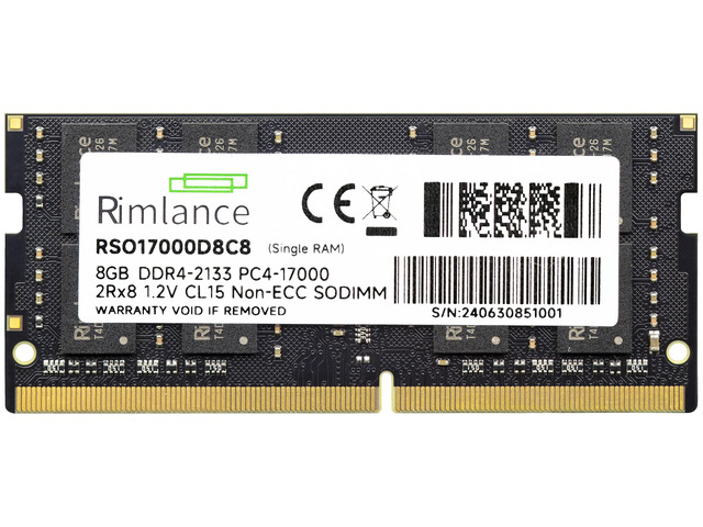 RIMLANCE 1.2V 8GB DDR4-2133 2Rx8 SO-DIMM, picture 2