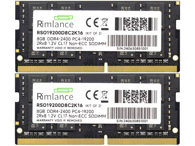 RIMLANCE 1.2V 16GB (2x8GB) DDR4-2400 CL17 SO-DIMM, picture 2