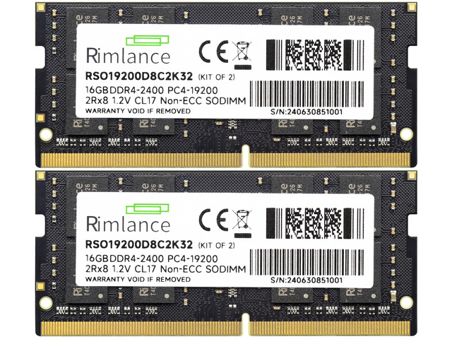 RIMLANCE 1.2V 32GB (2x16GB) DDR4-2400 CL17 SO-DIMM, picture 2
