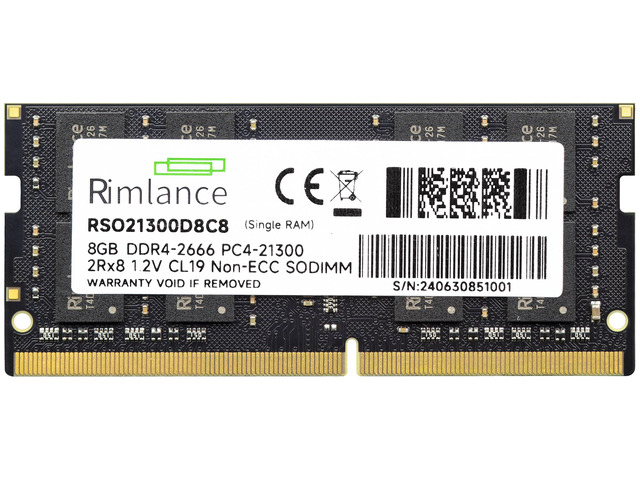 RIMLANCE 1.2V 8GB DDR4-2666 2Rx8 SO-DIMM, picture 2