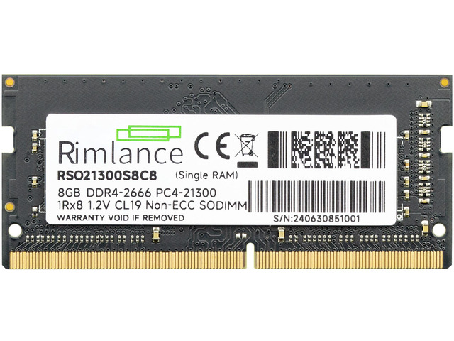 RIMLANCE 1.2V 8GB DDR4-2666 1Rx8 SO-DIMM, picture 2