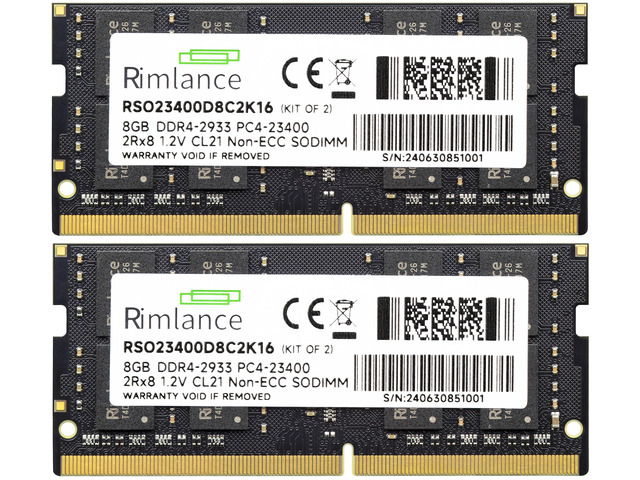 RIMLANCE 1.2V 16GB (2x8GB) DDR4-2933 CL21 SO-DIMM, picture 2