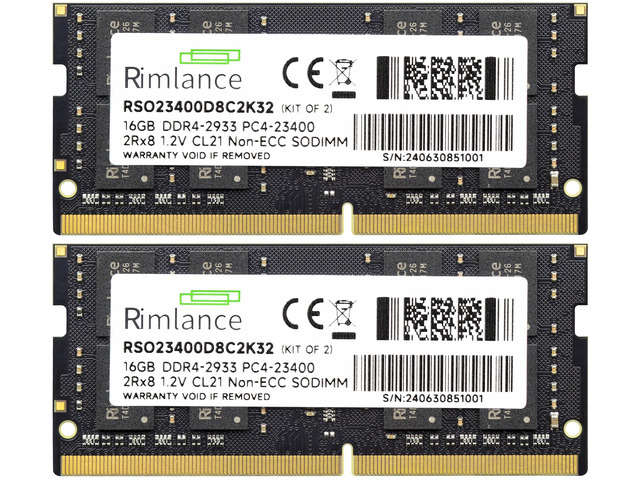RIMLANCE 1.2V 32GB (2x16GB) DDR4-2933 CL21 SO-DIMM (RSO23400D8C2K32), picture 2