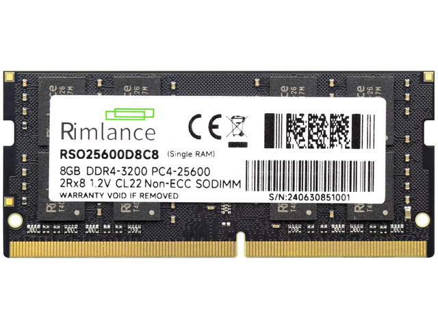 RIMLANCE 1.2V 8GB DDR4-3200 2Rx8 SO-DIMM, picture 2