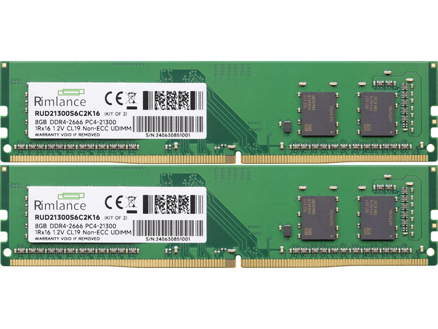 RIMLANCE 1.2V 16GB (2x8GB) DDR4-2666 CL19 1Rx16, picture 2