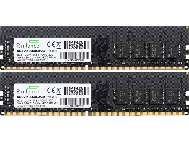 RIMLANCE 1.2V 16GB (2x8GB) DDR4-2666 CL19 1Rx8 (RUD21300S8C2K16), picture 2