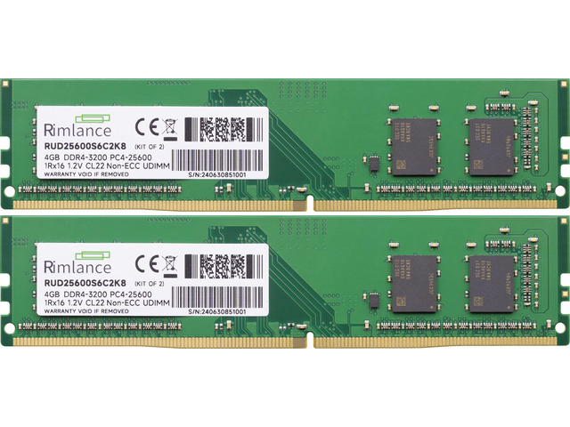 RIMLANCE 1.2V 8GB (2x4GB) DDR4-3200 CL22, picture 2
