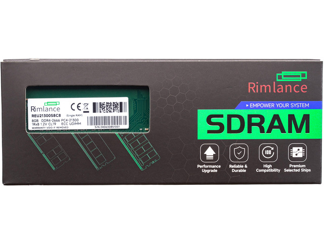 RIMLANCE 1.2V 8GB DDR4-2666 CL19 ECC UDIMM