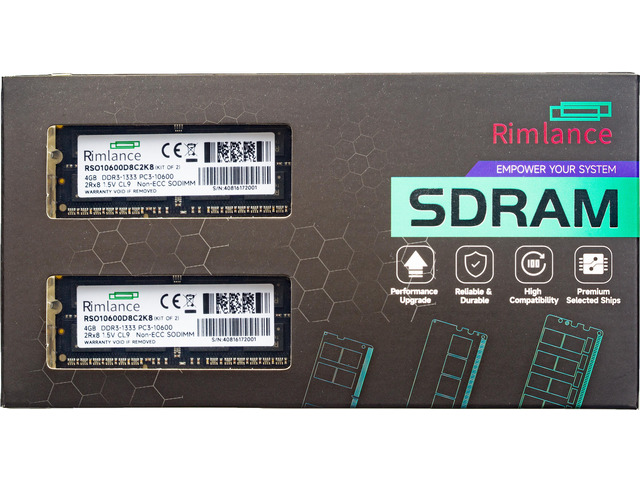 RIMLANCE 1.5V 8GB (2x4GB) DDR3-1333 SO-DIMM
