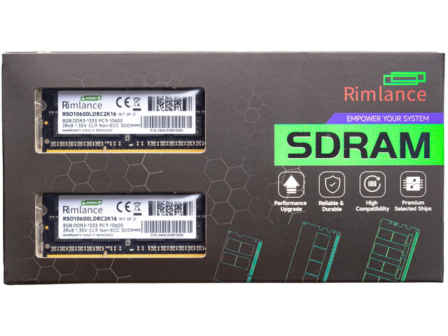 RIMLANCE 1.35V 16GB (2x8GB) DDR3-1333 CL9 SO-DIMM