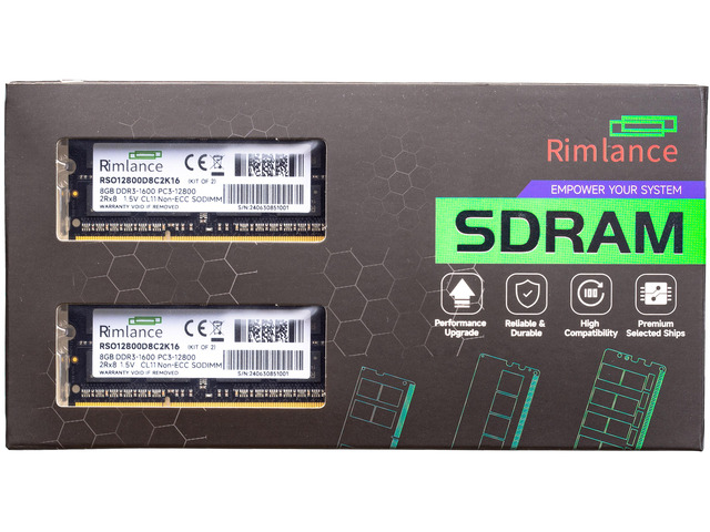 RIMLANCE 1.5V 16GB (2x8GB) DDR3-1600 CL11 SO-DIMM