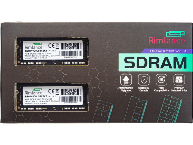 RIMLANCE 1.35V 8GB (2x4GB) DDR3-1866 1Rx8 SO-DIMM