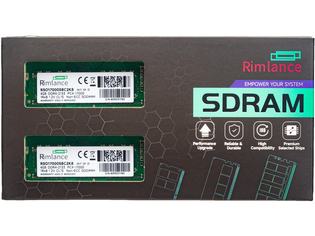 RIMLANCE 1.2V 8GB (2x4GB) DDR4-2133 SO-DIMM