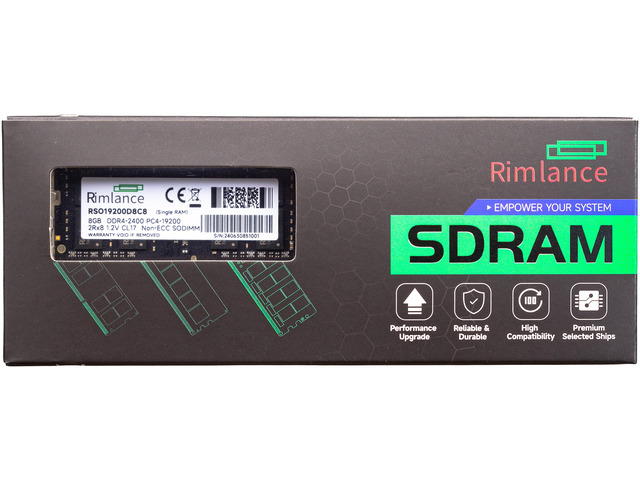 RIMLANCE 1.2V 8GB DDR4-2400 2Rx8 SO-DIMM