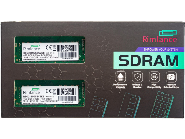 RIMLANCE 1.2V 8GB (2x4GB) DDR4-2666 CL19 SO-DIMM