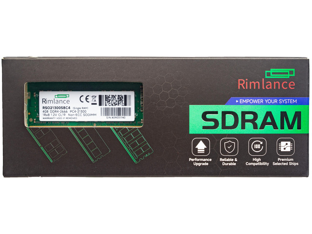 RIMLANCE 1.2V 4GB DDR4-2666 CL19 SO-DIMM