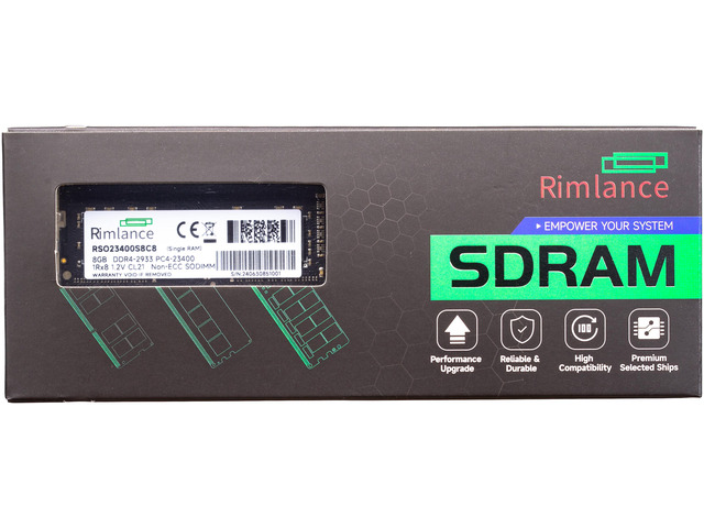 RIMLANCE 1.2V 8GB DDR4-2933 1Rx8 SO-DIMM