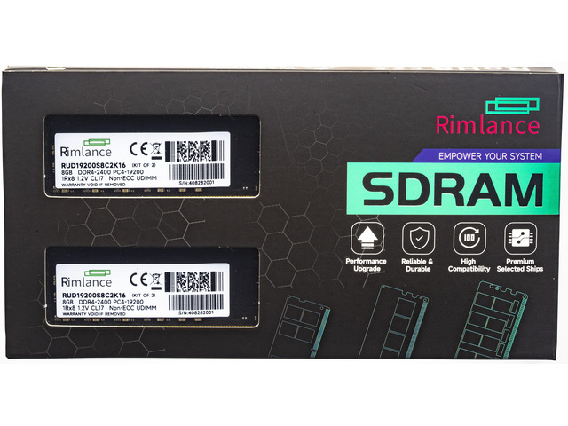 RIMLANCE 1.2V 16GB (2x8GB) DDR4-2400 CL17 (RUD19200S8C2K16)