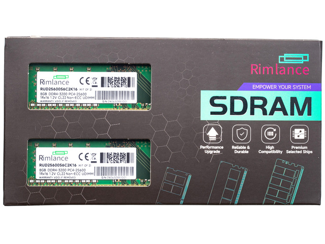 RIMLANCE 1.2V 16GB (2x8GB) DDR4-3200 CL22 1Rx16