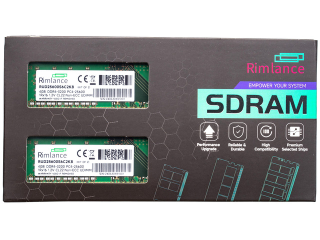 RIMLANCE 1.2V 8GB (2x4GB) DDR4-3200 CL22